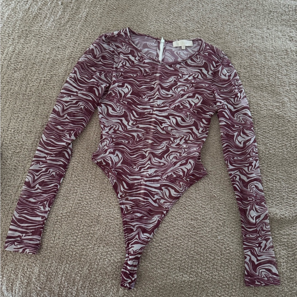 Meshki Mesh Long Sleeve Bodysuit